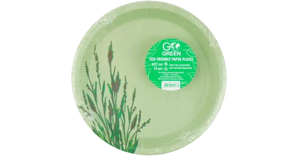 Go Green papptaldrikud Pilliroog 22cm 10tk