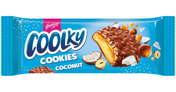 Goplana coolky cookies coconut küpsised kookose, karamelli ja piimashokolaadiga 140g