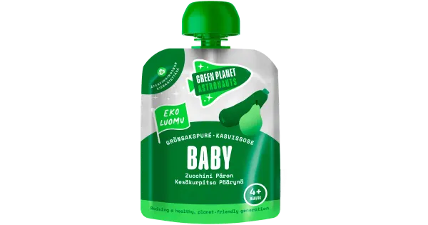 Green Planet Astronauts Orgaaniline beebi suvikõrvitsa-pirni püree 70g