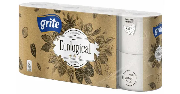 Grite Ecological tualettpaber 3-kihiline 8 rulli