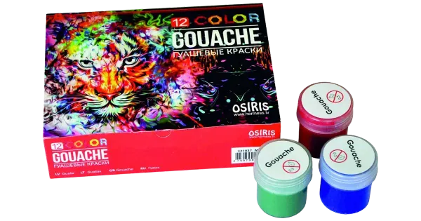 Guažžvärvid 12 värvi osiris, 20ml