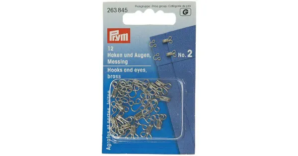 Haak nr2 12 tk, messing