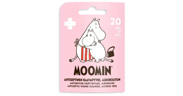 Haavapuhastuslapid Moomin alkoholivaba 20tk