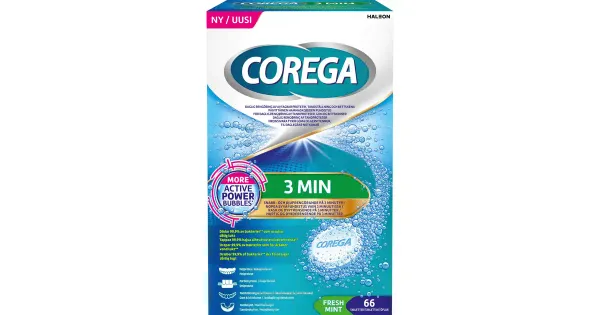 Hambaproteeside puhastustabletid Corega 3min 66tk