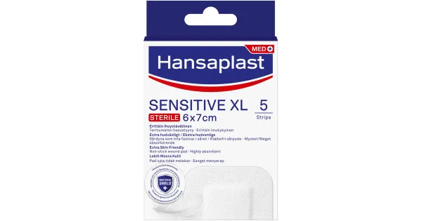 Hansaplast sensitive xl haavaplaaster 6x7cm 5tk