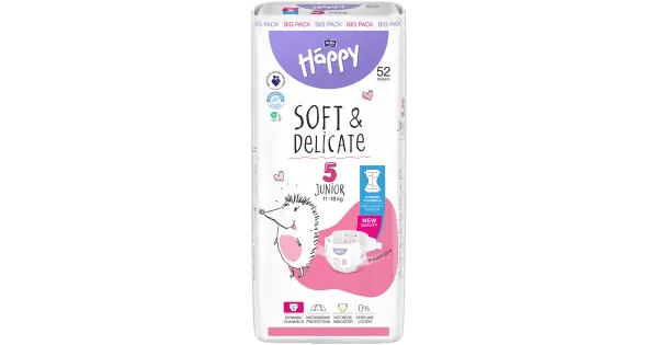 Happy Diapers Bella Baby Happy Junior teipmähkmed 5, 12-25kg 52tk