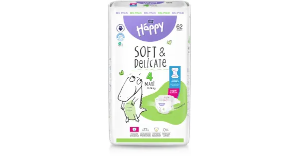 Happy Diapers Bella Baby Happy Maxi teipmähkmed 4, 8-18kg 62tk