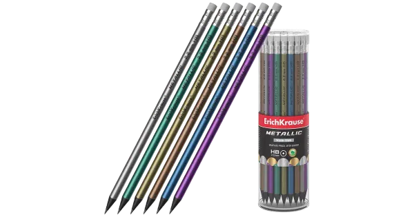 Harilik pliiats kummiga plastik metallic
