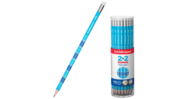 Harilik pliiats ümar kummiga 2x2 hb