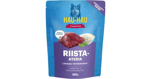 Hau-Hau Champion koeratoit ulukiliha ja riisiga 260g