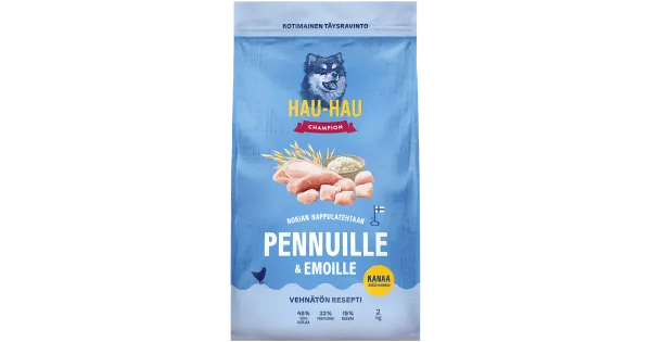 Hau-Hau Champion kuiv koeratoit kutsikatele ja nende emadele kanaliha, riisi ja kaeraga 2kg