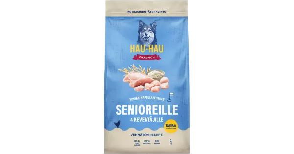 Hau-Hau Champion Senior koerte kuivtoit kana-riisi ja kaeraga 2kg