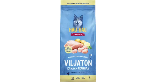 Hau-Hau Champion teraviljavaba koerte kuivtoit kana ja kartuliga 2 kg