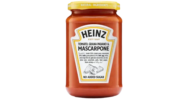 Heinz mascarpone ja grana padano juustuga maitsestatud pastakaste 350 g