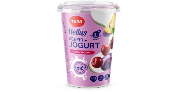 Hellus ME-3 keefirijogurt kirsi-ploomi, 380 g