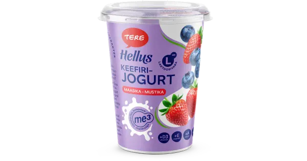 Hellus ME-3 keefirijogurt maasika-mustika, 380 g