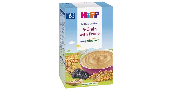 HIPP 5-vilja piimapuder ploomi ja probiootikumidega 250 g, alates 6-elukuust