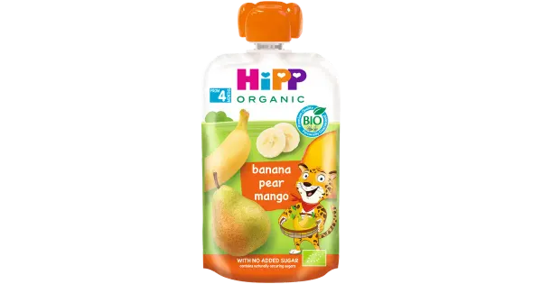 Hipp banaanipüree pirni ja mango öko 4k