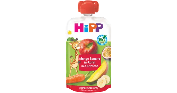 HiPP Hippis porgandipüree mango ja banaaniga BIO 6k