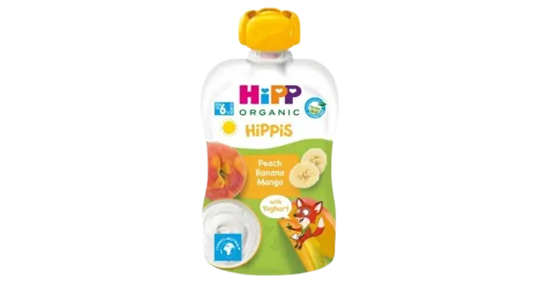 HiPP Hippis virsiku-banaanipüree, mango ja jogurtiga ÖKO al. 6k