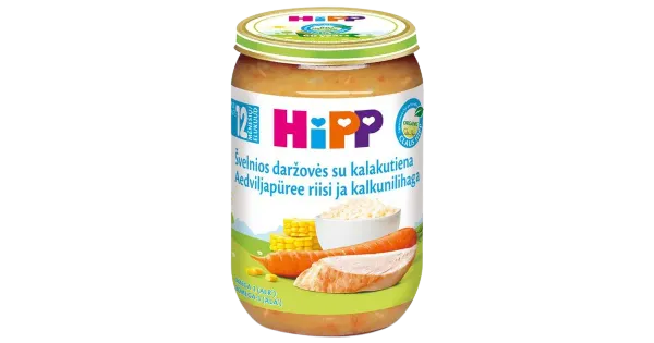 Hipp juurvilja-kalkunilihapüree 220 g, alates 12-elukuust, gluteenivaba
