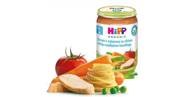 Hipp juurvilja-nuudli-kanalihapüree 220 g, alates 12-elukuust