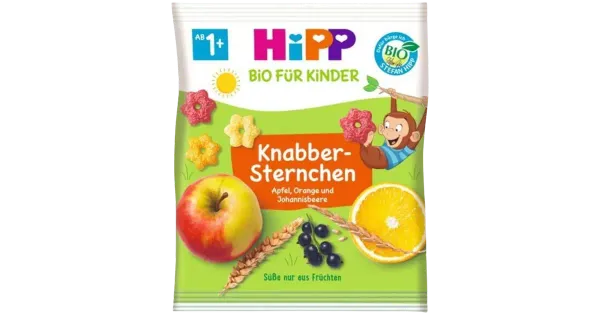 HiPP Krõbedad teraviljatähekesed õuna, apelsini ja mustasõstraga ÖKO al. 1a