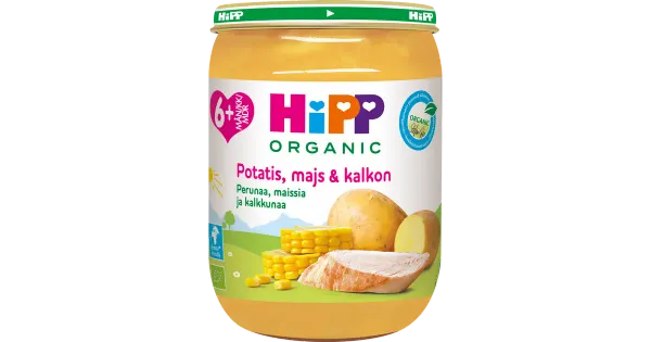HIPP PÜREE KARTUL-MAIS-KALKUN 190G 6K