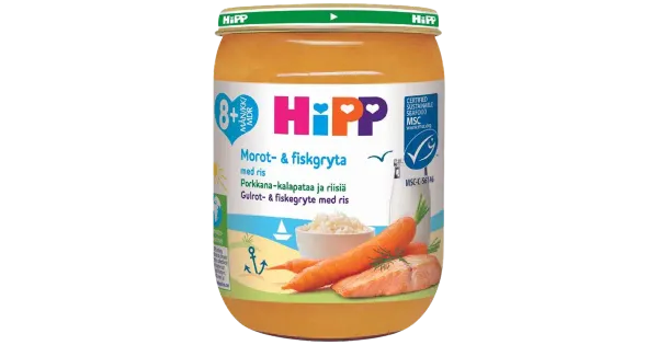 HIPP PÜREE RISOT-PORG-LÕHE 190G 8K