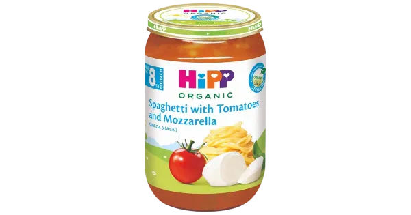 HiPP spagetid tomatite ja mozzarellaga öko 8.k 220g