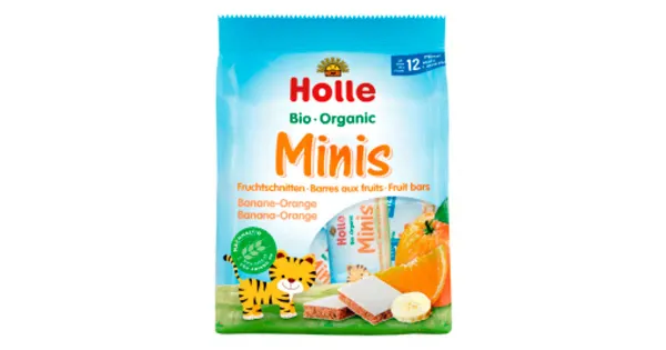 Holle müslibatooni ampsud banaani ja apelsiniga 8-pakk 96 g, öko, alates 12-elukuust