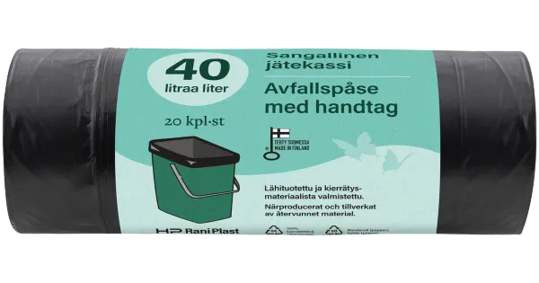 HP Rani Plast prügikotid sangadega 40L 20tk