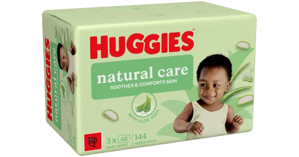 Niisked salvrätikud Natural Care 3x48tk, HUGGIES, 144 tk
