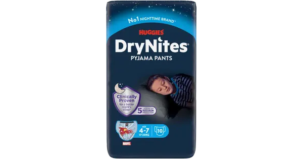 Huggies püksmähkmed Dry Nites Boy 17-30 kg, 10 tk