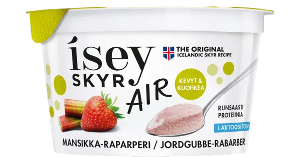 Isey Skyr Air maasika-rabarberimaitseline toode, laktoosivaba, 125 g