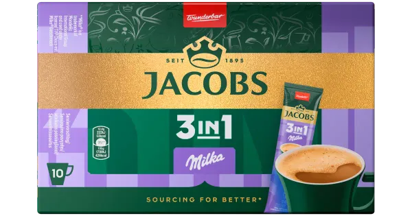 Jacobs lahustuv kohvijook 3in1 Milka, 10x18g