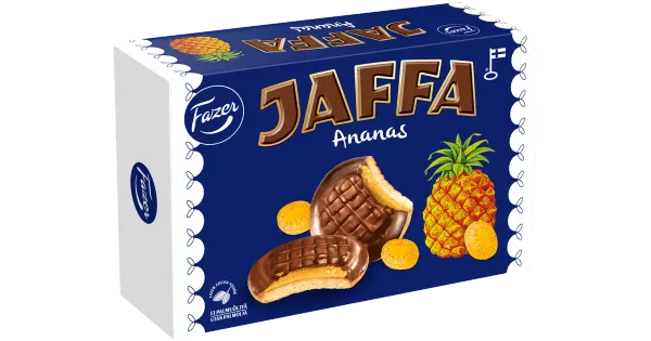 Jaffa šokolaadiga kaetud ananassimaitselise täidisega küpsis 300 g