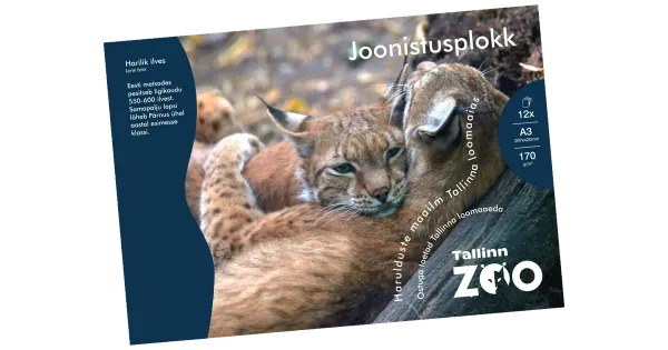 Joonistusplokk Tallinna Loomaaed A3/170g 12 lehte , TALLINNA ZOO, 1 tk