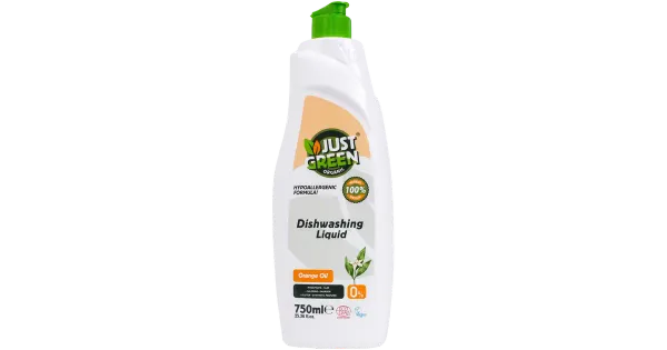 Just Green Organic nõudepesuvahend apelsiniõliga 750ml