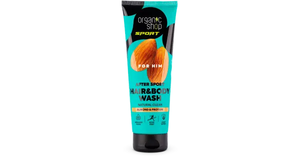 Juuste-ja kehapesu Organic Shop Sport meestele Almond&Protein 200ml