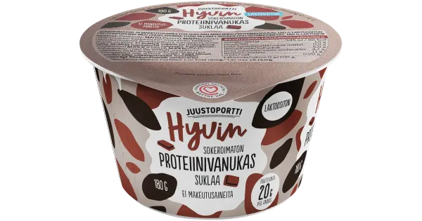 Juustoportti Hyvin šokolaadimaitseline proteiinipuding, laktoosivaba, 180 g