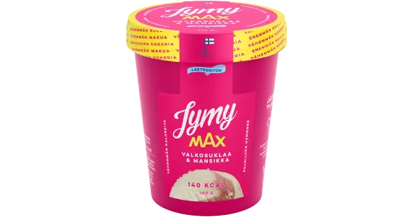 Jymy Laktoosivaba Valge šokolaadi & maasika sorbeti jäätis 500 ml