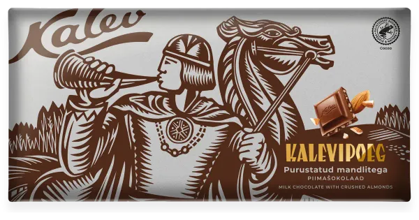 KALEV Kalevipoeg piimašokolaad purustatud mandlitega 270g