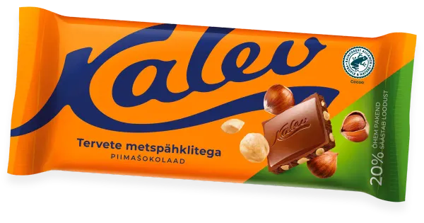 Kalev piimašokolaad tervete metspähklitega 100g