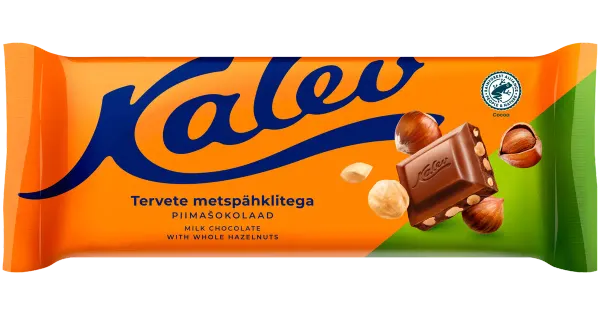 KALEV Piimašokolaad tervete metspähklitega 190g