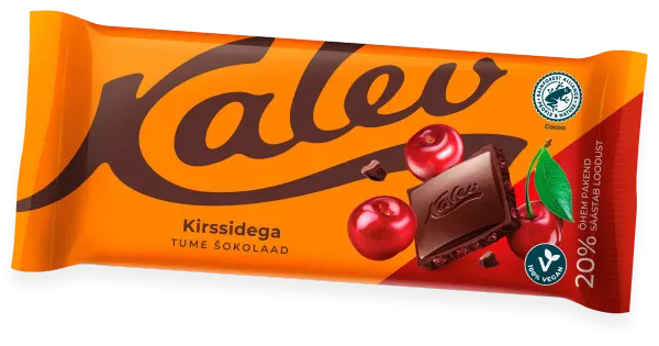 Tume šokolaad kirssidega, KALEV, 100 g