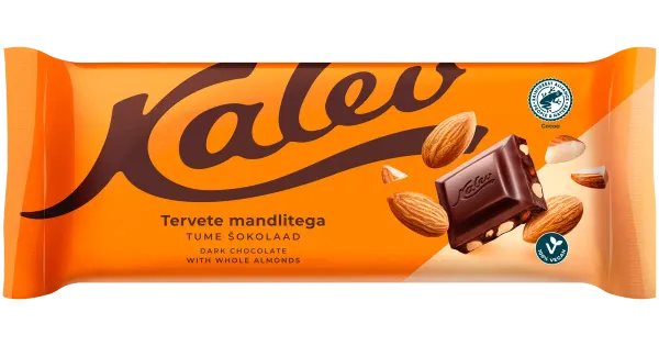 KALEV Tume šokolaad tervete mandlitega 190g