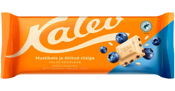 KALEV Valge šokolaad õhitud riisi ja mustikaga 190g