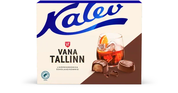 Kalev Vana Tallinn Cream koorelikööritäidisega šokolaadikompvekid 122 g