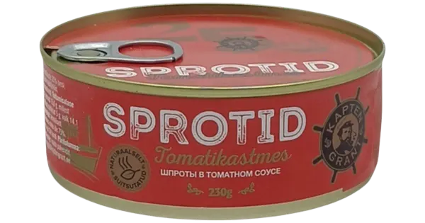 Kapten Grant sprotid tomatikastmes 230g eo